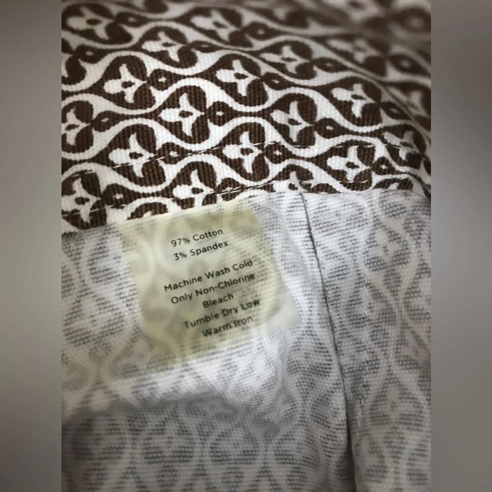Talbots Womens Cotton Mid Rise Wide Leg All Over Print Bermuda Shorts Size 10